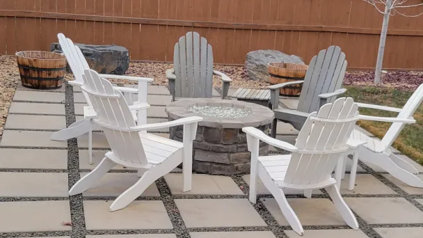 Photo of a backyard fire pit.