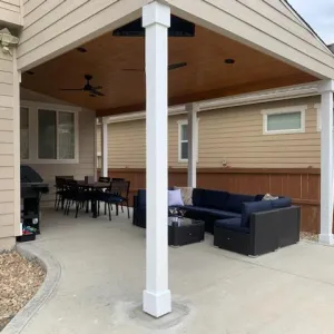 Photo of a covered patio. 