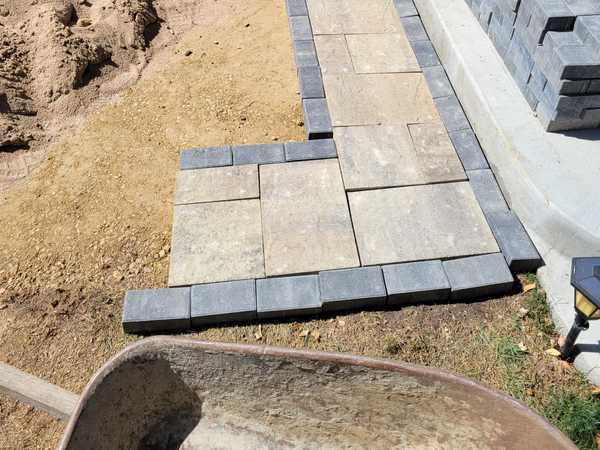 Photo of paver walk.